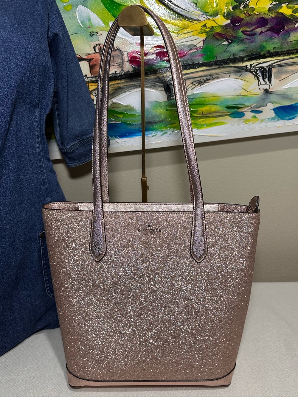 kate spade Rose Gold Glitter Tote